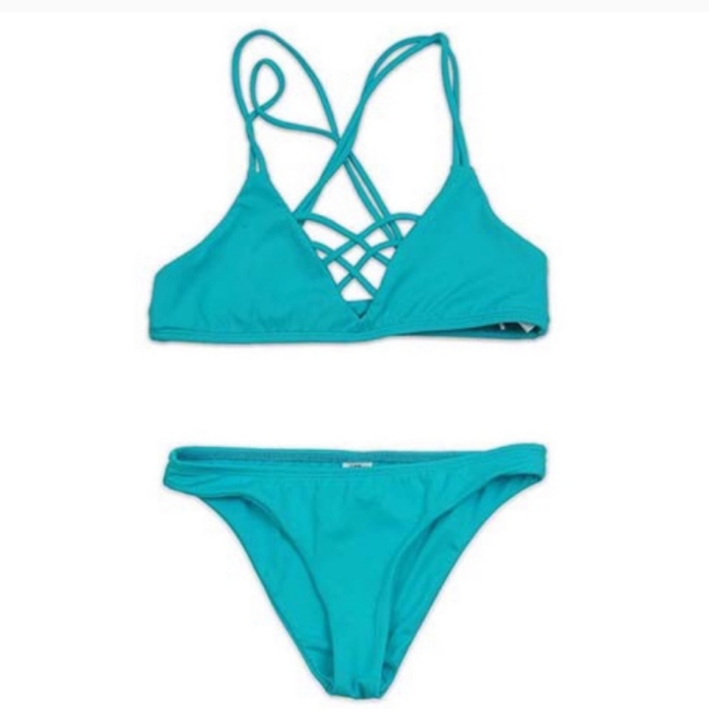 Turquoise Cheeky Bikini Set